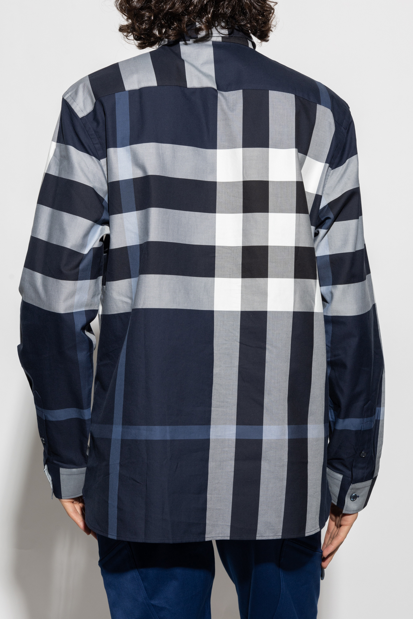 Burberry blue cheap check shirt